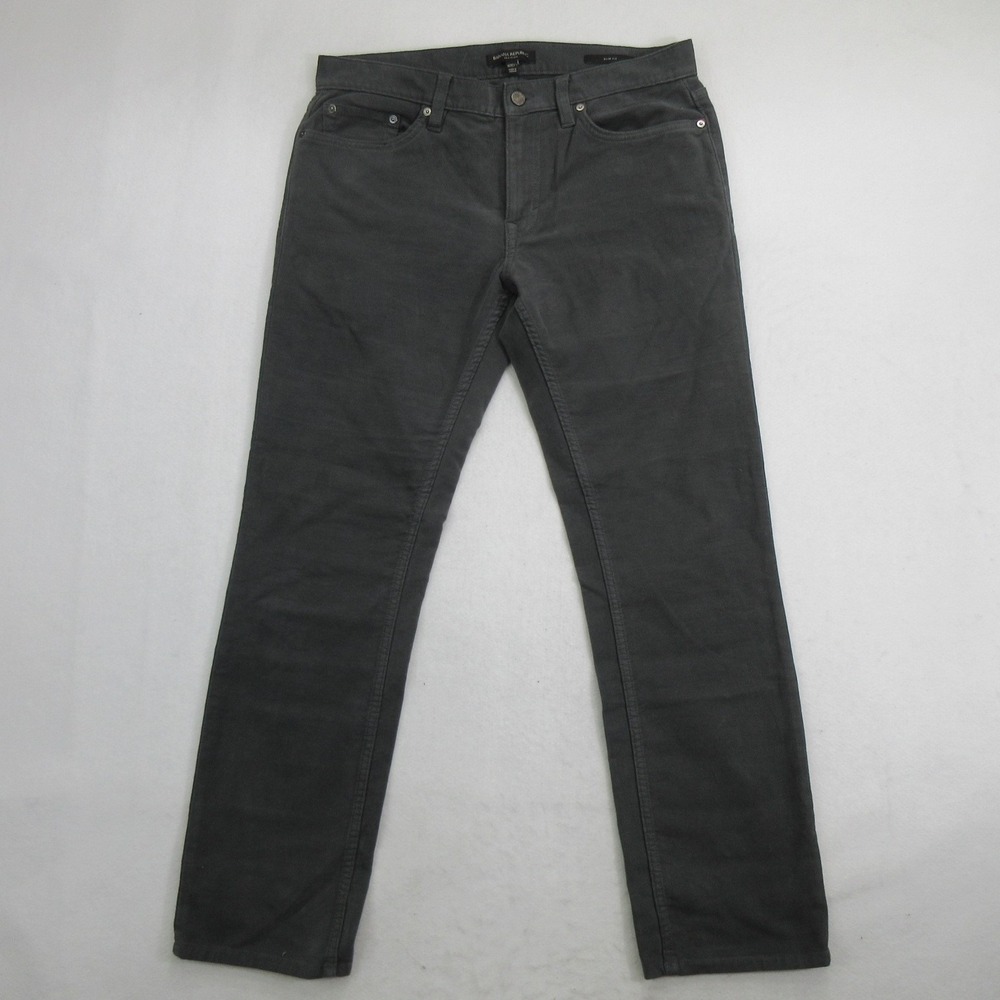Banana Republic Men's Pants 32x30 Traveler Slim Fit Brushed Steel Gray Cotton